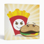 cute chibi fries and hamburger notebook binders