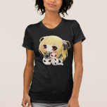 Cute chibi girl and kawaii skulls tees