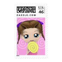 Cute Chibi Girl Custom Postage postage