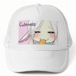 Cute chibi girl with bunny ears hat