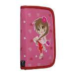 Cute Chibi Girl with Pink and Red Hearts planners