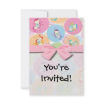 cute chibi pixies and circles pattern personalized announcements