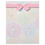 cute chibi pixies and circles pattern letterhead
