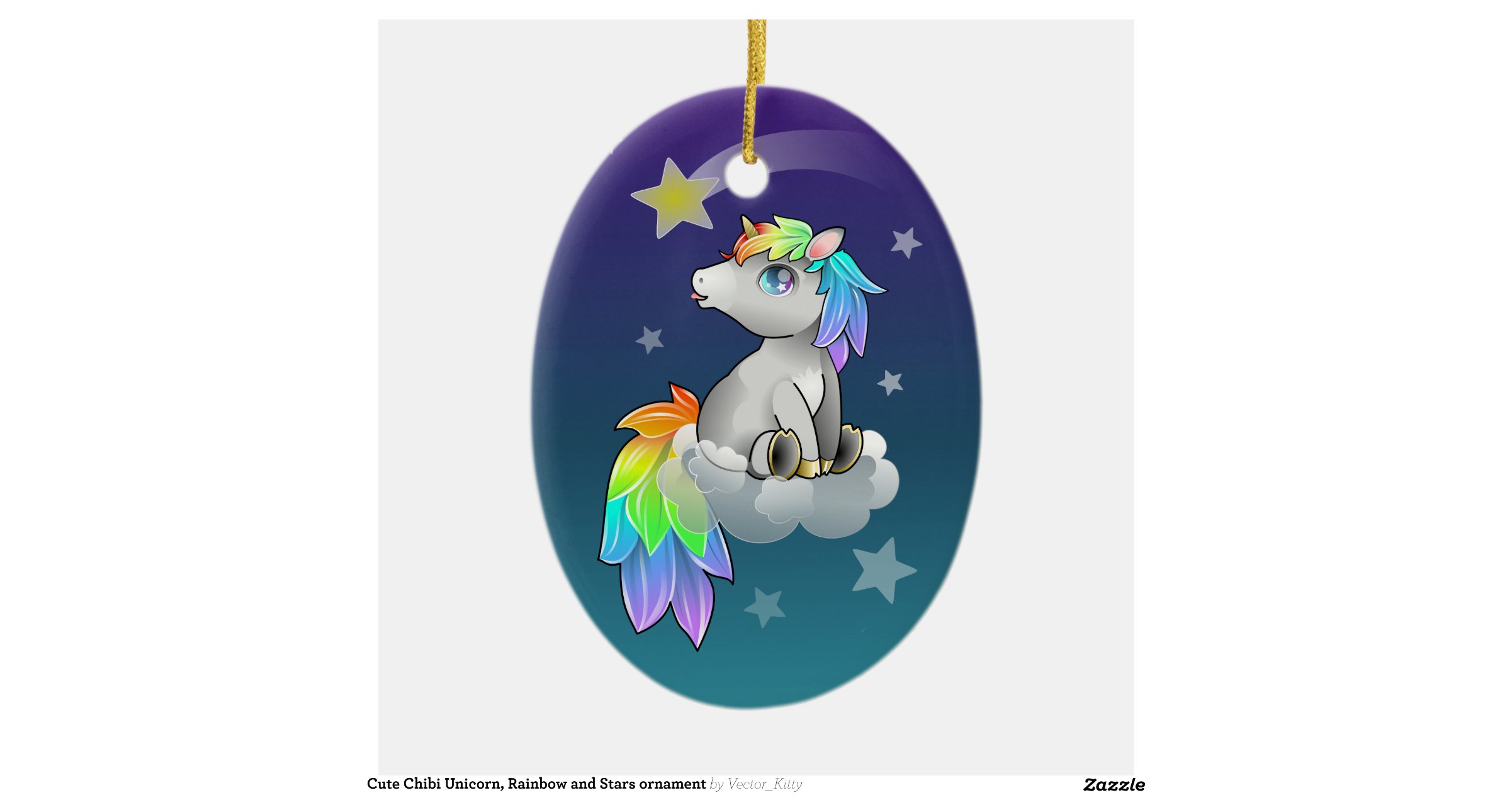 cute_chibi_unicorn_rainbow_and_stars_ornament ...
