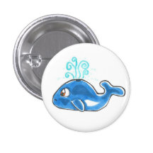 Cute Chibi Whale Pinback Button