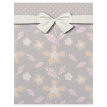 cute chic doodle flowers and polka dots letterhead design