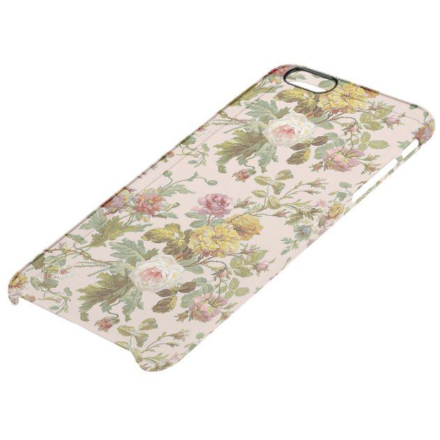 Cute Chic Stylish Vintage Pink Rose Flower Pattern Uncommon Clearlyâ„¢ Deflector iPhone 6 Plus Case-4