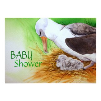 Cute Chick and Mother Baby Shower Invitation