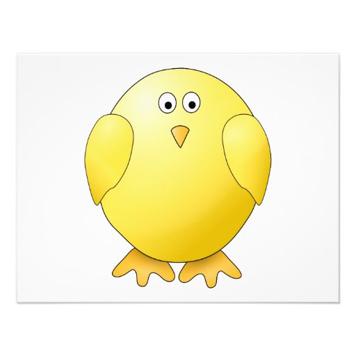 Cute Chick. Little Yellow Bird. Personalized Invites