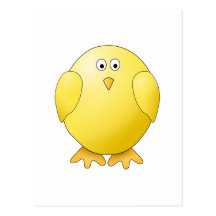 Cute Chick. Little Yellow Bird. Postcard