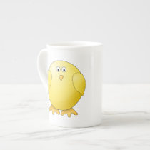 Cute Chick. Little Yellow Bird. Porcelain Mugs