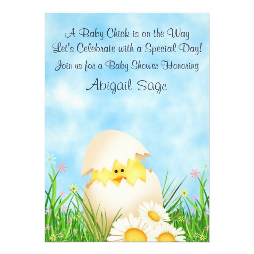 Cute Chick Neutral Baby Shower Invitation