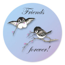 Cute Chickadees Friends Forever Stickers by natures_edge Cute Chickadees Friends Forever Stickers