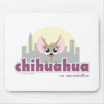 Cute Chihuahua in Manhattan Dog Mousepad by LisaMarieDesign Cute Chihuahua in Manhattan Dog Mousepad