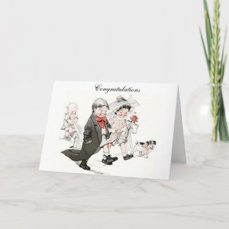 Cute Children Doing The Wedding March Greeting Card