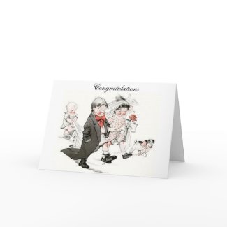 Cute Children Doing The Wedding March Greeting Card