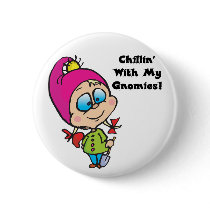 Cute Chillin With My Gnomes Design buttons