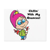 Cute Chillin With My Gnomes Design postcards by doonidesigns Cute Chillin With My Gnomes Design postcards