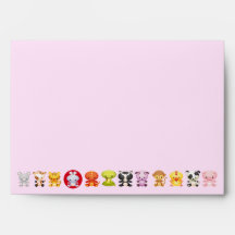 Cute Chinese Zodiac Cartoon Animals Envelope