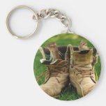 Cute Chipmunks in Boots Keychains