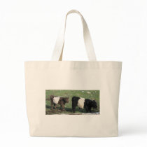 Cute Chocolate & Black Belted Calves Tote Bag