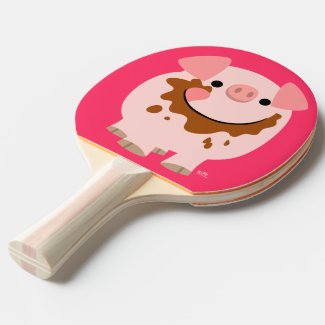 Cute Chocolate Cartoon Pig Ping Pong Paddle Ping Pong Paddle