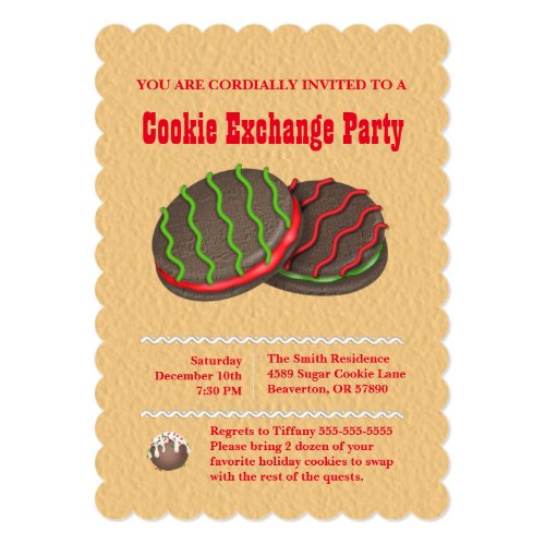 Cute Chocolate Cookie Exchange Holiday Invite