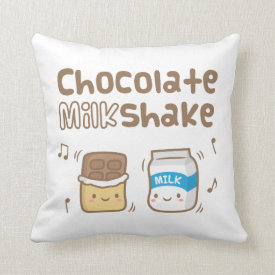 Cute Chocolate Milkshake Doodle For Her Pillow