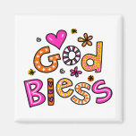 Cute Christian God Bless Greeting Text Expression Magnets