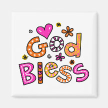 Cute Christian God Bless Greeting Text Expression Magnets