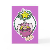 cute christmas angel wreath card