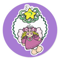 cute christmas angel wreath stickers by doonidesigns cute christmas angel wreath stickers