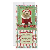 Cute Christmas Beaded Whimsy Photo Greeting Card