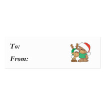 Cute Christmas Bear and Reindeer business cards