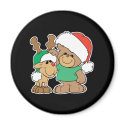 Cute Christmas Bear and Reindeer magnets by doonidesigns Cute Christmas Bear and Reindeer magnets