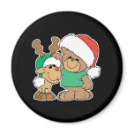 Cute Christmas Bear and Reindeer magnets