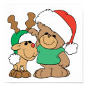 Cute Christmas Bear and Reindeer posters by doonidesigns Cute Christmas Bear and Reindeer posters