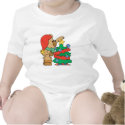 Cute Christmas Bear Trimming Tree t-shirts