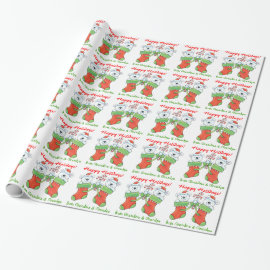 Cute Christmas Bears Grandchild Gift Wrap Paper