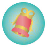CUTE CHRISTMAS BELL GOLDEN RIBBON stickers