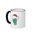Cute Christmas Bulb in Santa Hat mugs by doonidesigns Cute Christmas Bulb in Santa Hat mugs