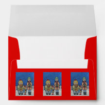 cute christmas carol singers illustration envelope