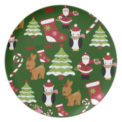 Cute Christmas Collage Design with Santa Party Plate