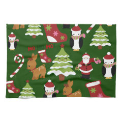 Cute Christmas Collage Design with Santa Towel