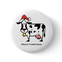Cute Christmas Cow Button