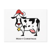 Cute Christmas Cow Postcard