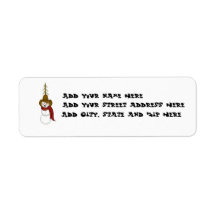 Cute Christmas Cowboy Snowman Custom Return Address Labels