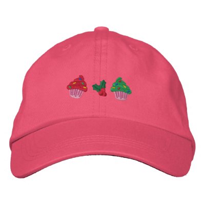 Cute Christmas Cupcakes Embroidered Baseball Caps Cute Christmas Cupcakes Embroidered Baseball Caps