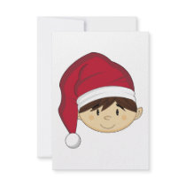 Cute Christmas Elf RSVP Card Invitations