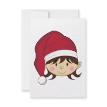 Cute Christmas Elf RSVP Card Invite
